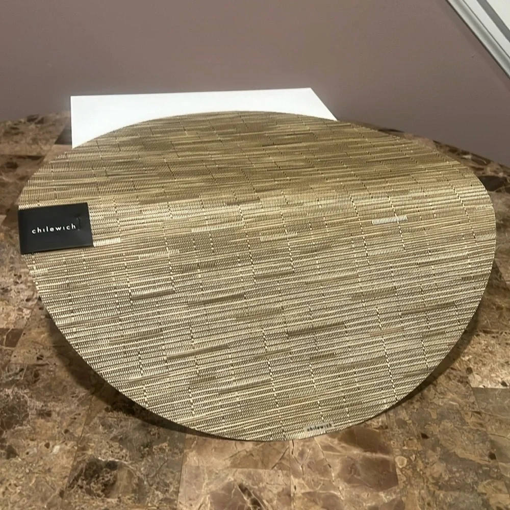 Chilewich Bamboo Round Camel Easy-Care Placemat, Set of 8